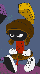 There's a picture of Marvin the martian here, the effect is really lost with text only browsers...